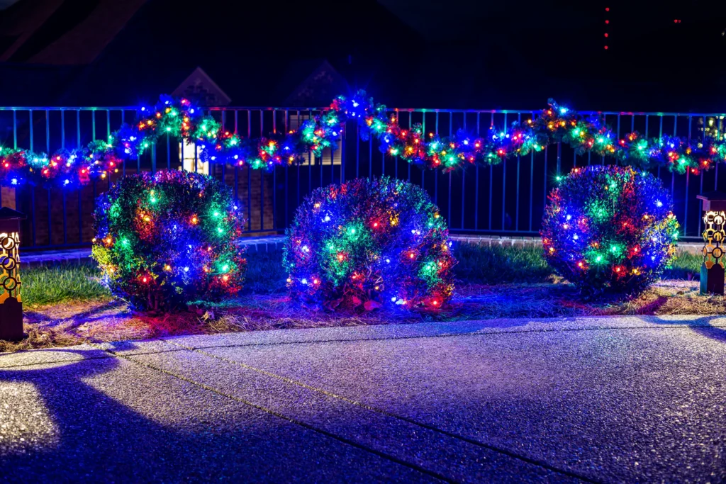 Northstar Illuminations Christmas Lights on bushes