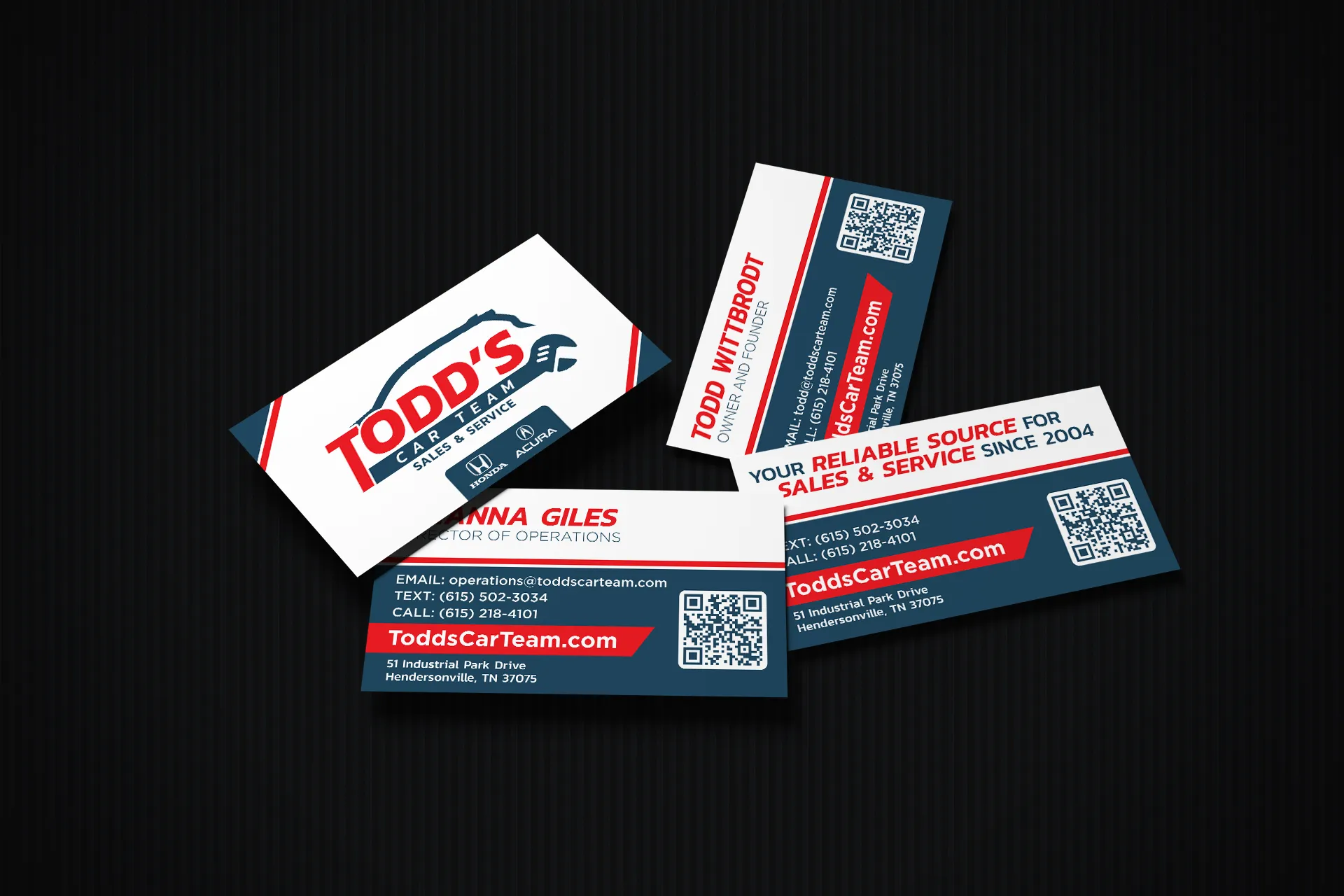 Todd's Car Team Business Cards