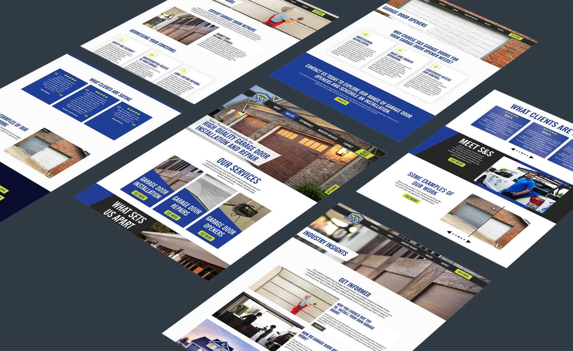 SS Garage Doors Website Mock up Isometric Design