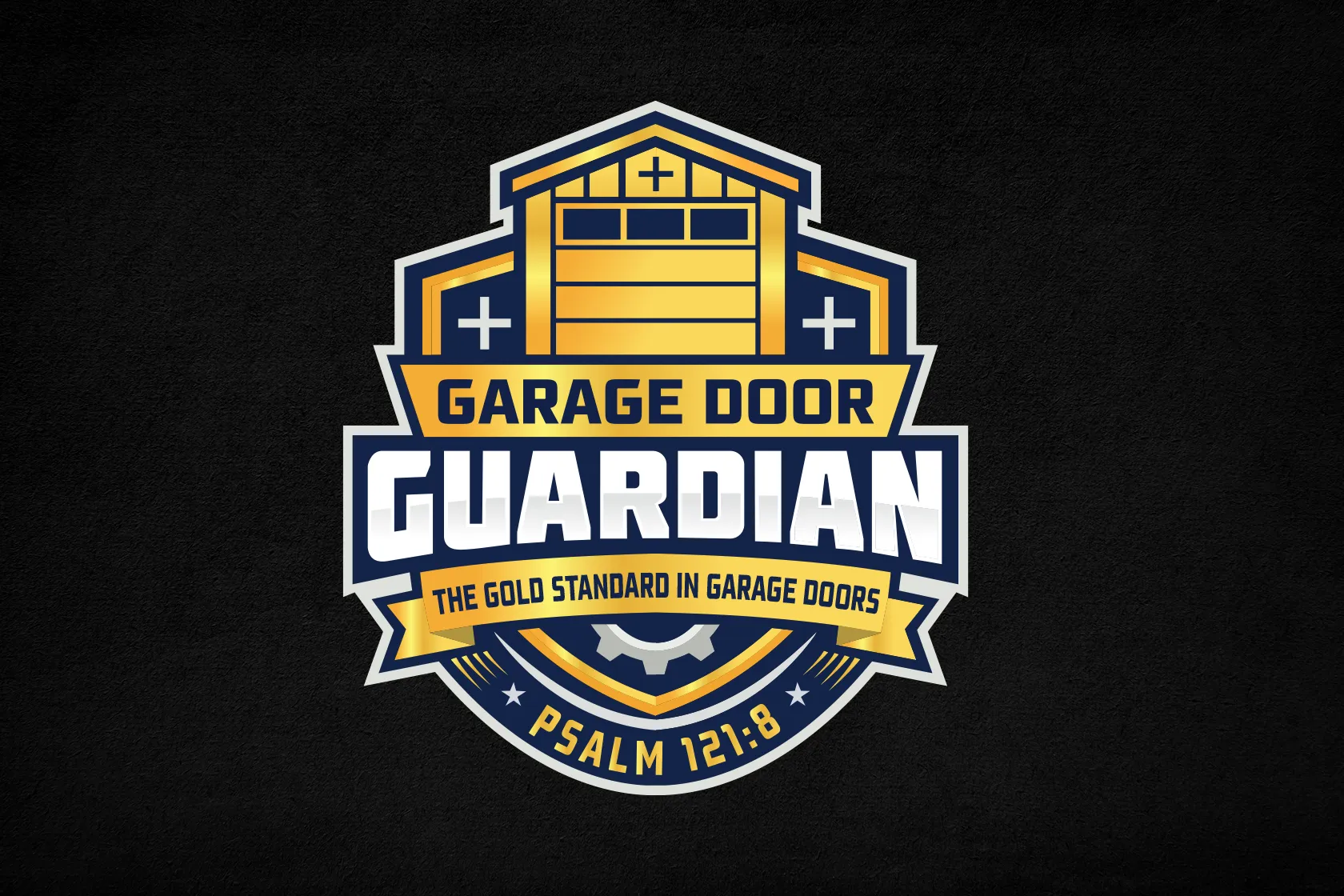 Garage Door Guardian logo design against a black background